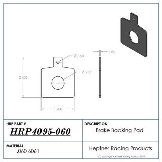 Picture of Brake Backing Pad, Small Wilwood 0.060 Alum